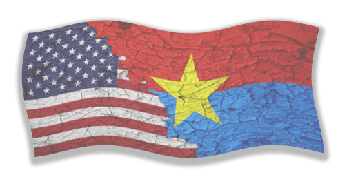 U.S. and Vietcong flags